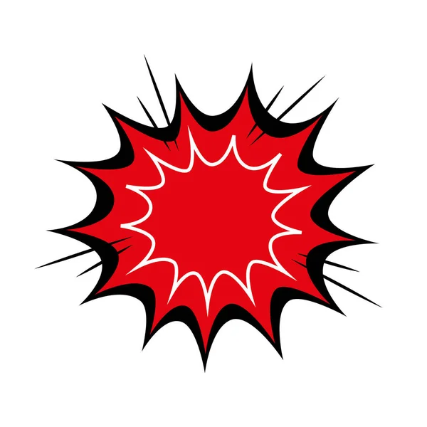 Esplosione colore rosso icona stile pop art — Vettoriale Stock