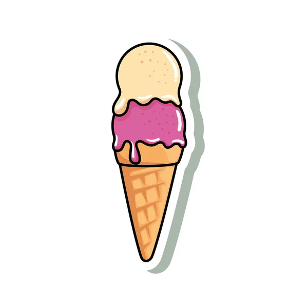 美味的冰淇淋流行艺术风格图标 — 图库矢量图片