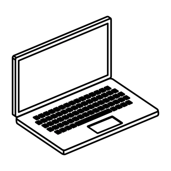 Laptop-Computer-Gerät Linie Stil-Symbol — Stockvektor