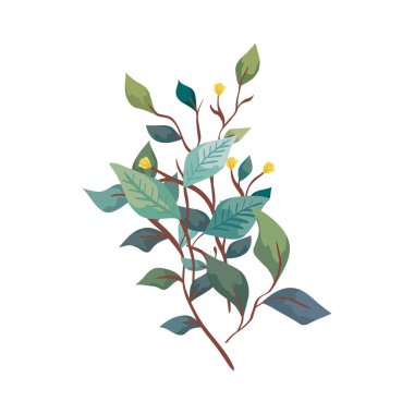 Yapraklı dallar doğa ekolojisi ikonu izole etti