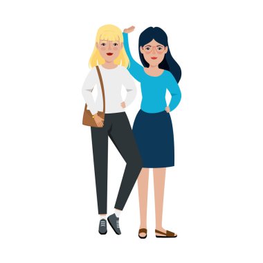 Bir grup güzel kadın avatar karakteri