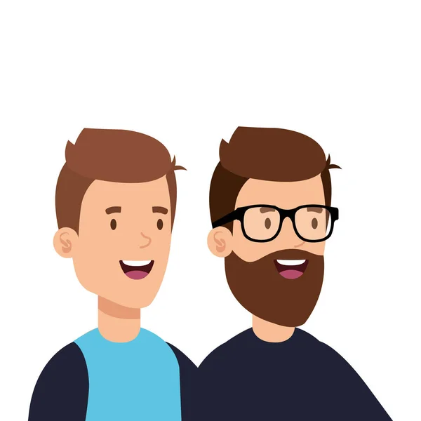 Hombres jóvenes avatar icono de carácter — Vector de stock