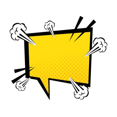 konuşma balonu sarı renk pop sanat tarzı