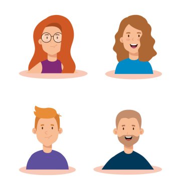 bir grup genç insan Avatar karakterleri