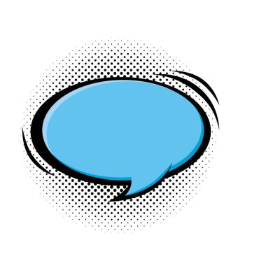 konuşma kabarcığı mavi renk pop sanatı tarzı