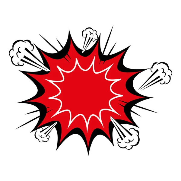Explosión color rojo pop icono de estilo de arte — Vector de stock