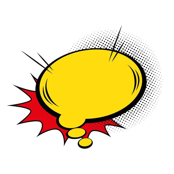 Parole bulle jaune couleur pop art style — Image vectorielle