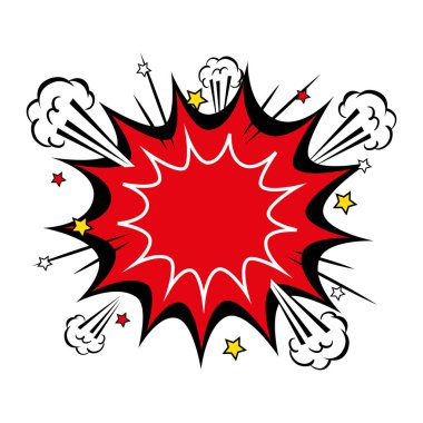 patlamanın kırmızı renginde yıldızlar pop sanat simgesi