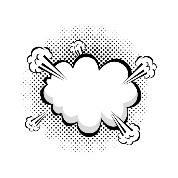 Esplosione nuvola icona stile pop art — Vettoriale Stock