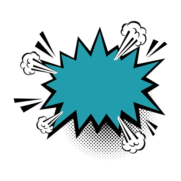 Explosión color azul pop icono de estilo de arte — Vector de stock