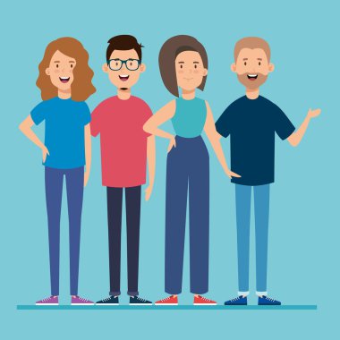 bir grup genç insan Avatar karakterleri
