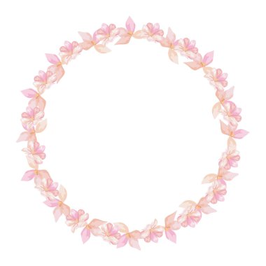 İzole edilmiş şirin çiçeklerin çerçeve dairesi