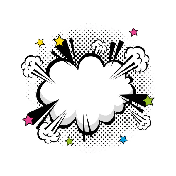 Explosion nuage pop art style icône — Image vectorielle