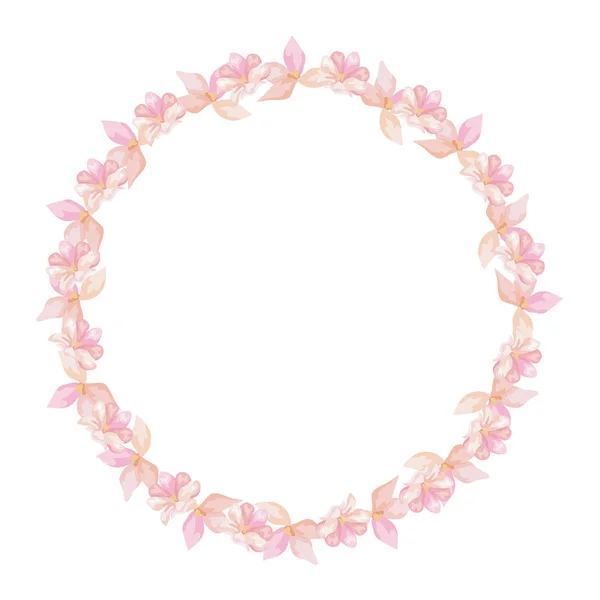 Cadre circulaire de fleurs mignonnes icône isolée — Image vectorielle