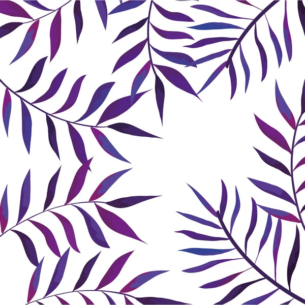Cornice di rami con foglie colore viola — Vettoriale Stock