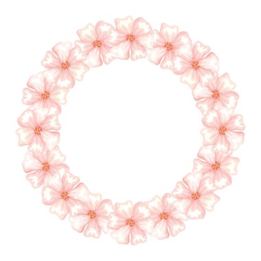 İzole edilmiş şirin çiçeklerin çerçeve dairesi