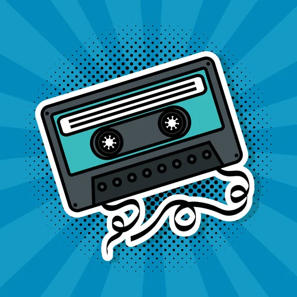 Cassette music pop art style icon — Stock Vector