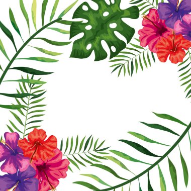 Dalları ve yaprakları olan bir çiçek çerçevesi