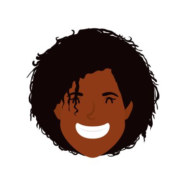 afro genç kadın baş Avatar karakteri