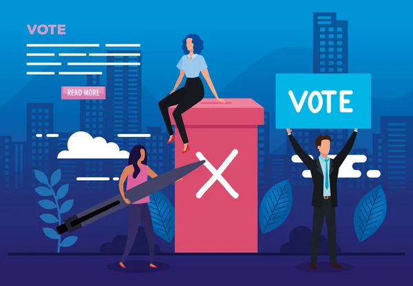 商界人士和偶像的投票海报 — 图库矢量图片