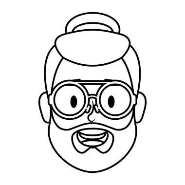 Şapkalı ve gözlüklü genç adam.