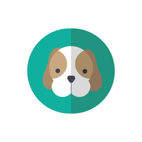 Lindo perro mascota cabeza carácter — Vector de stock