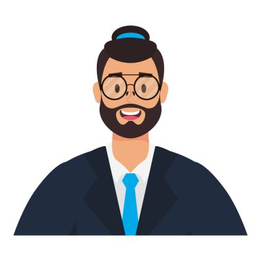 Sakallı ve şapkalı genç adam.