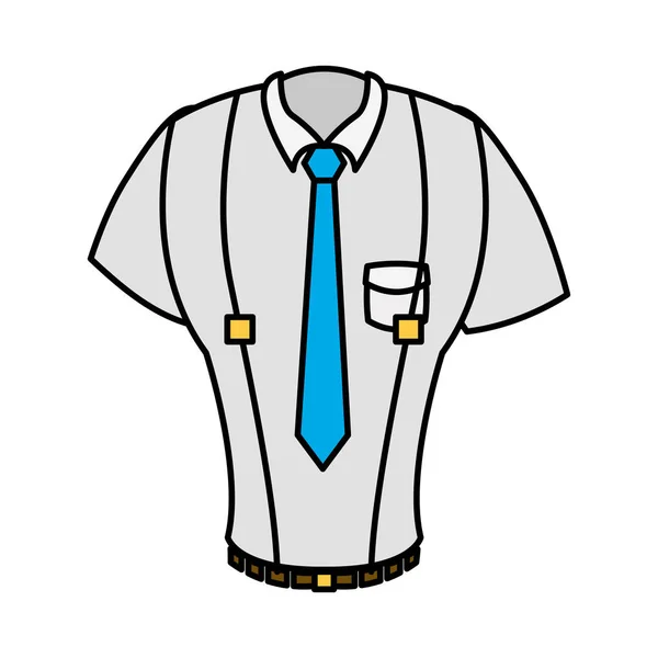 Camisa elegante masculino com gravata e carregadores —  Vetores de Stock