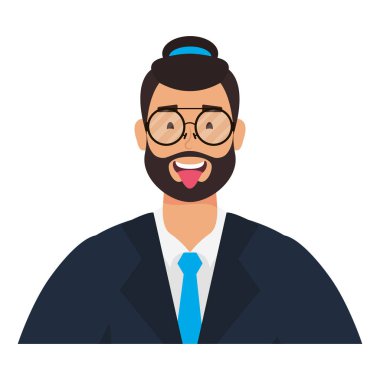 Sakallı ve şapkalı genç adam.