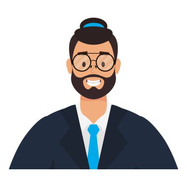 Sakallı ve şapkalı genç adam.