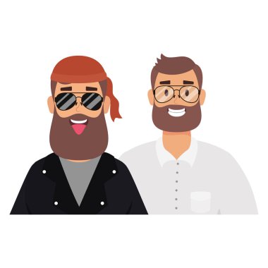 Sakallı ve işadamı bir motosikletli.