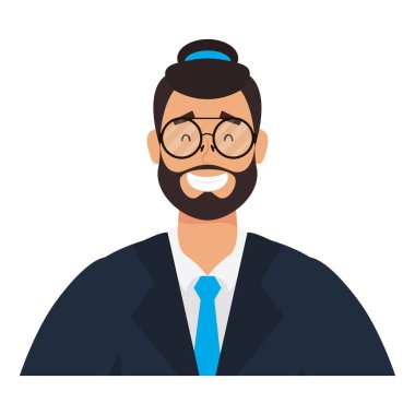 Sakallı ve şapkalı genç adam.