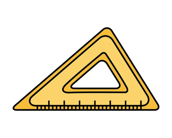 Triangle règle école approvisionnement isolé icône — Image vectorielle