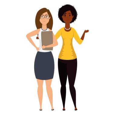 Genç ırklar arası kızlar karakterleri avatarlar