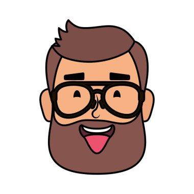 Sakallı ve gözlüklü genç adam.