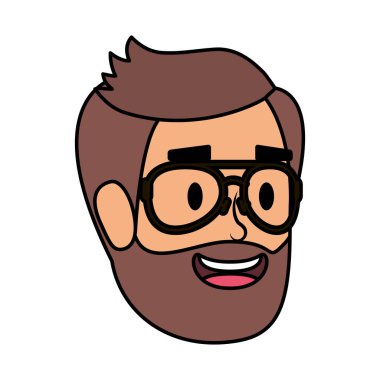 Sakallı ve gözlüklü genç adam.