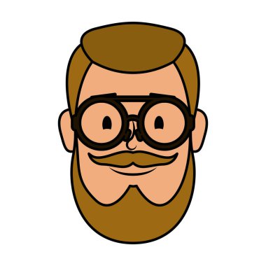 Sakallı ve gözlüklü genç adam.