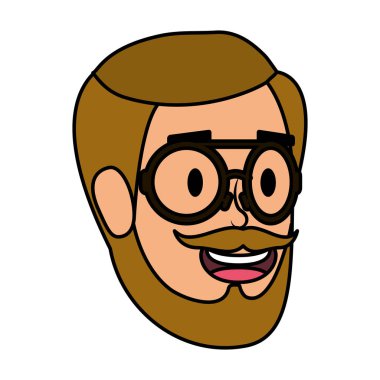 Sakallı ve gözlüklü genç adam.