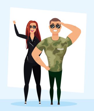 Kaba kadın karakterli genç bir asker.