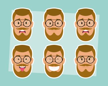 Sakallı ve gözlüklü bir grup adam.