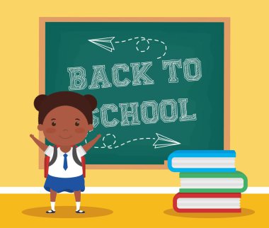 Afrikalı öğrenci ile okul kartına geri dön.