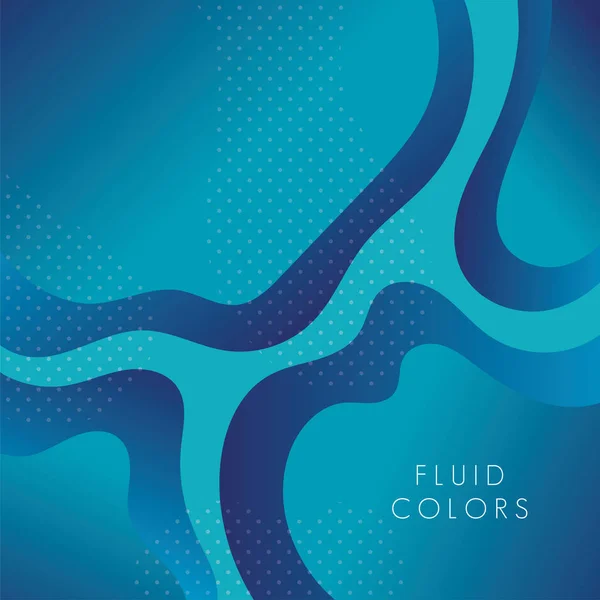 Pintura azul fluido colores fondo — Vector de stock
