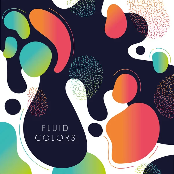 Pintura fluido colores fondo iconos — Vector de stock