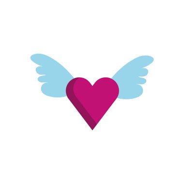 Mutlu sevgililer günü kanatlı kalbi