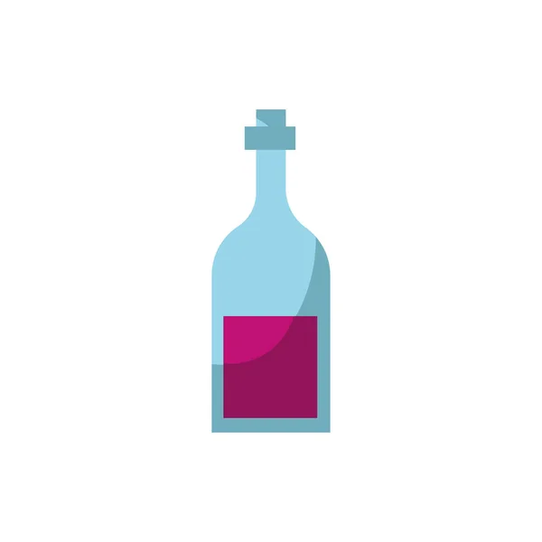 Vino botella bebida aislado icono — Vector de stock