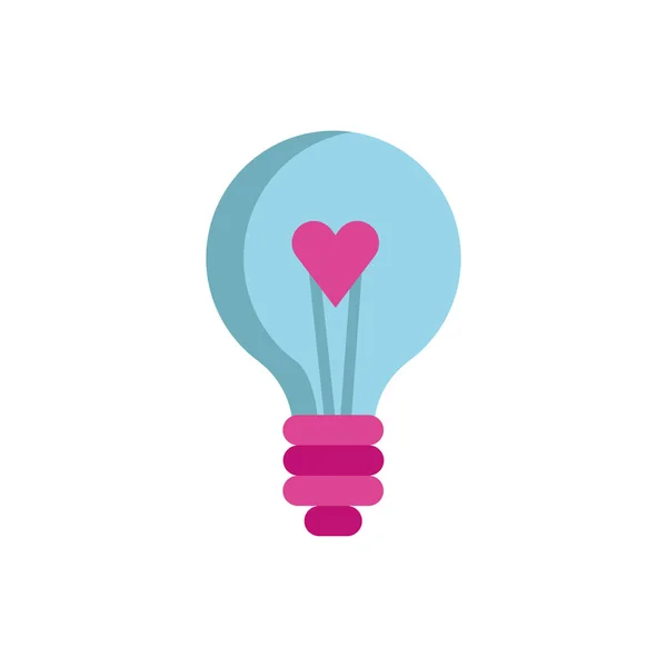Felice giorno di San Valentino lampadina con icona del cuore — Vettoriale Stock