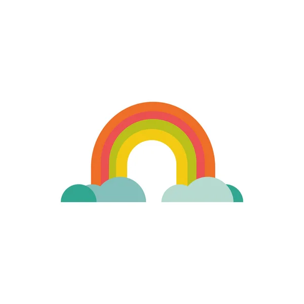 可爱的彩虹童话物体孤立的图标 — 图库矢量图片