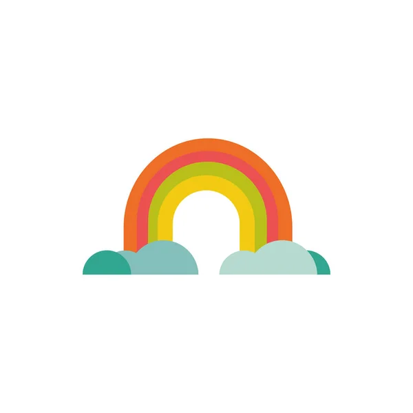 Cute rainbow fairytale object isolated icon — Stock Vector