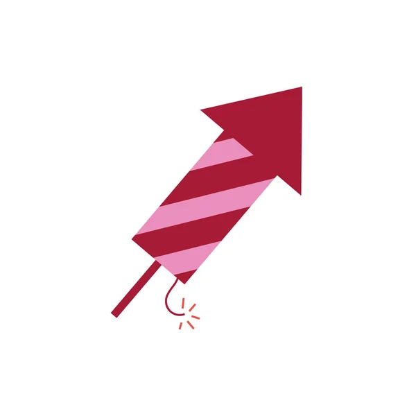 Firework rocket flat style icon — Stock Vector