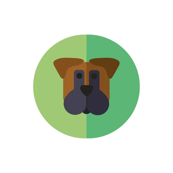 Roztomilý pes mazlíček hlava znak — Stockový vektor